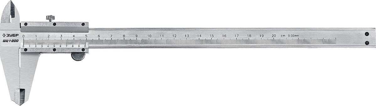 ЗУБР ШЦ-1-200, 200 мм, стальной штангенциркуль, Профессионал (34514-200) — Фото 1